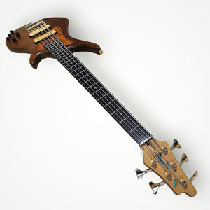 Bossa OB5 Walnut, early 2nd gen circa 1995. High end boutique Bass guitar Made in Japan.