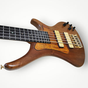 Bossa OB5 Walnut, early 2nd gen circa 1995. High end boutique Bass guitar Made in Japan.