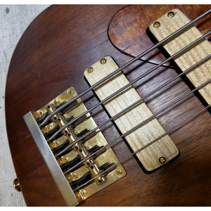 Bossa OB5 Walnut, early 2nd gen circa 1995. High end boutique Bass guitar Made in Japan.